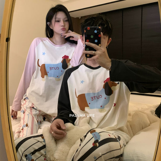 100% Cotton Couple Wear - Cute Dachshund (2 sets)