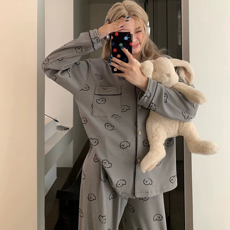 Milk Velvet Couple Wear - Cute Dog (2 sets)