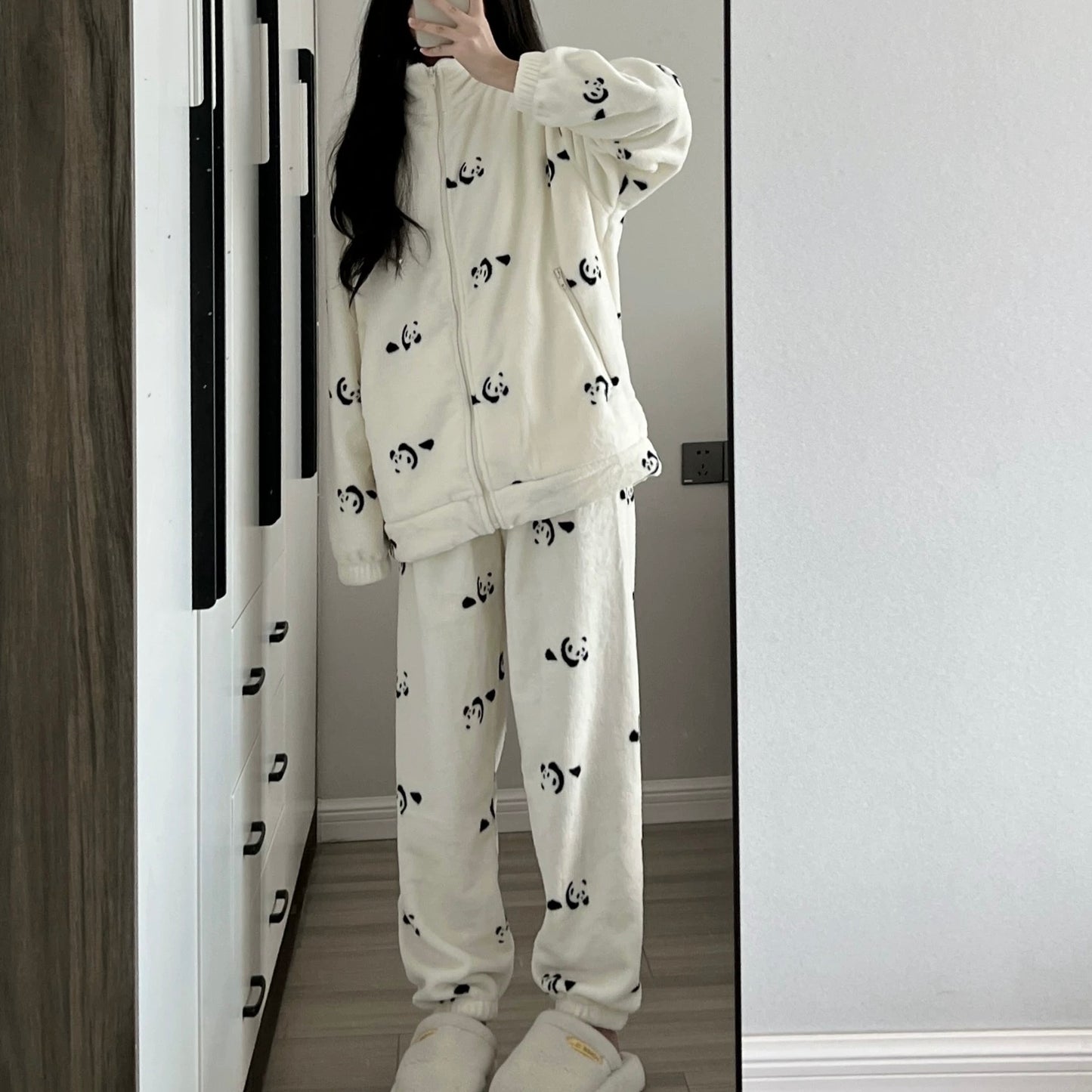 Milk Velvet Pyjamas - Cute Panda Suit