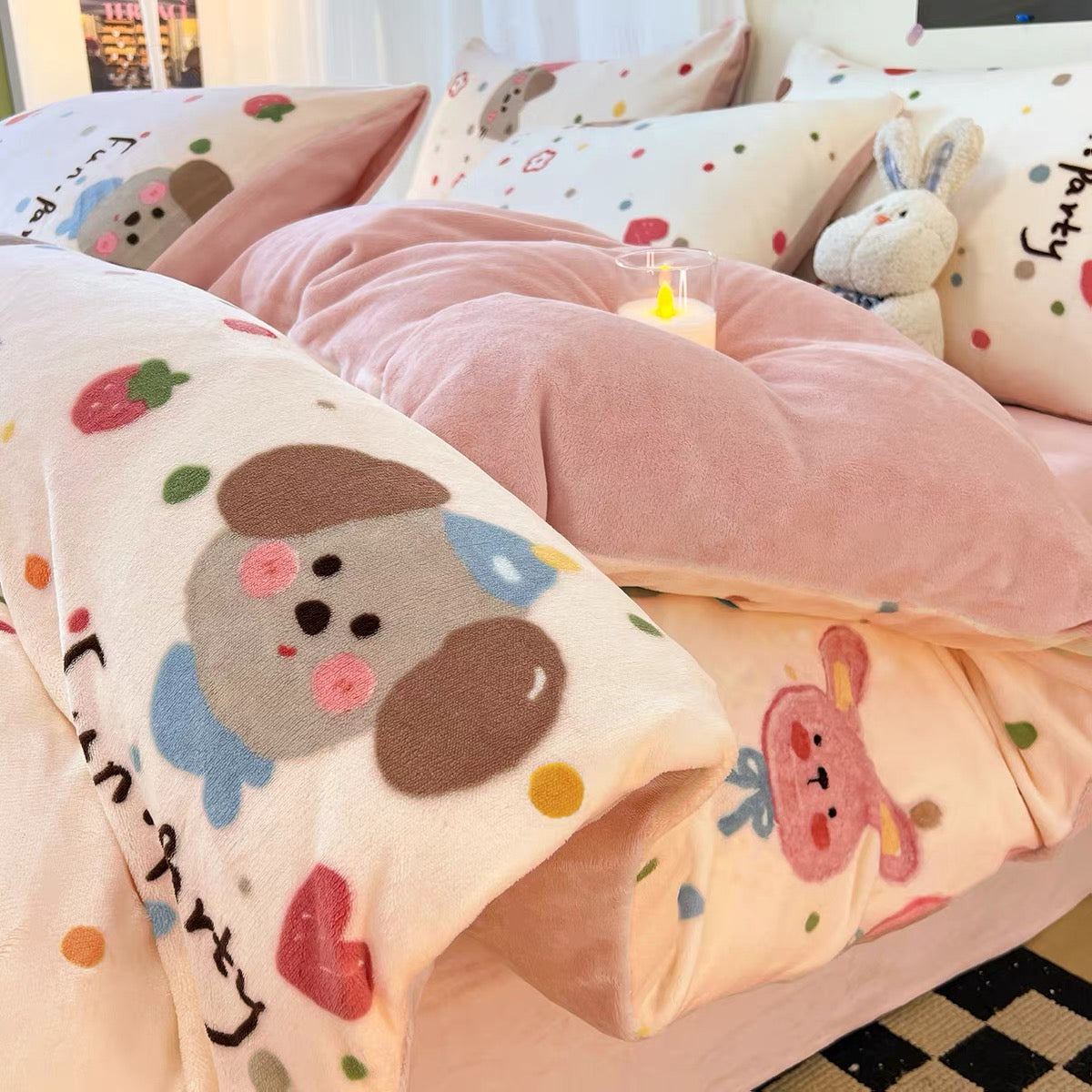 Milk Velvet 4-piece Set - Pink Puppy