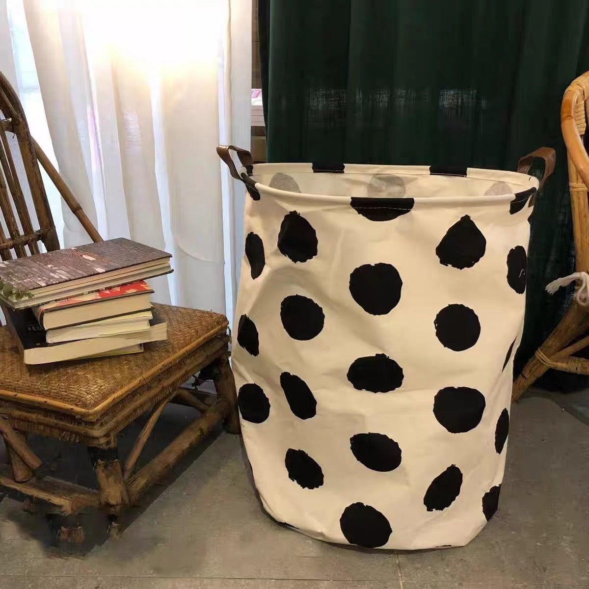 Foldable Laundry Basket - Spotted