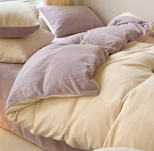 Coral Velvet 4-piece Set - Purple