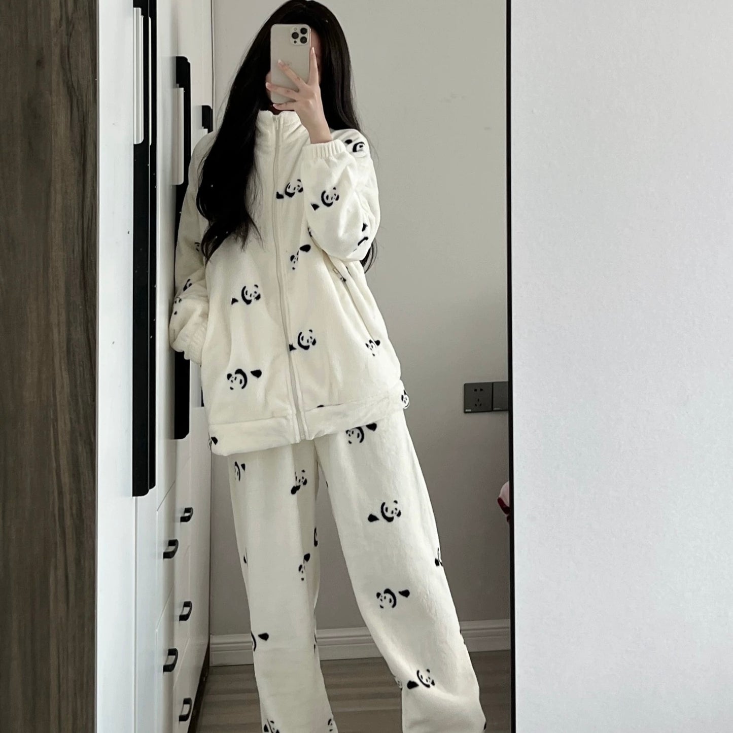 Milk Velvet Pyjamas - Cute Panda Suit