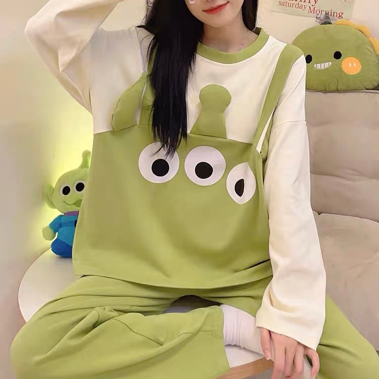 100% Cotton Pyjamas - Toy Story Alien(With Bra Pads)