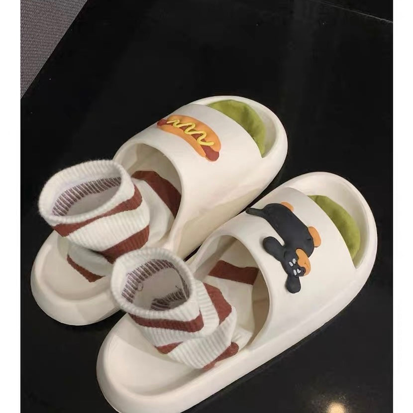 Slippers - Hot Dog White