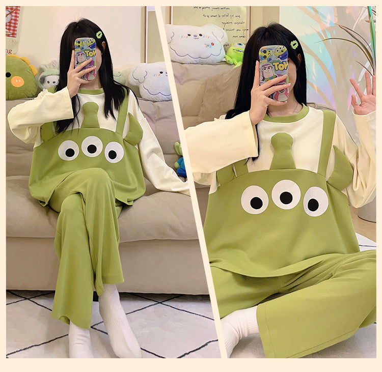 100% Cotton Pyjamas - Toy Story Alien(With Bra Pads)