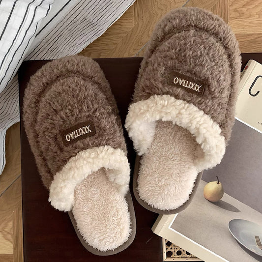 Winter Slippers - Brown Logo (Men Size)