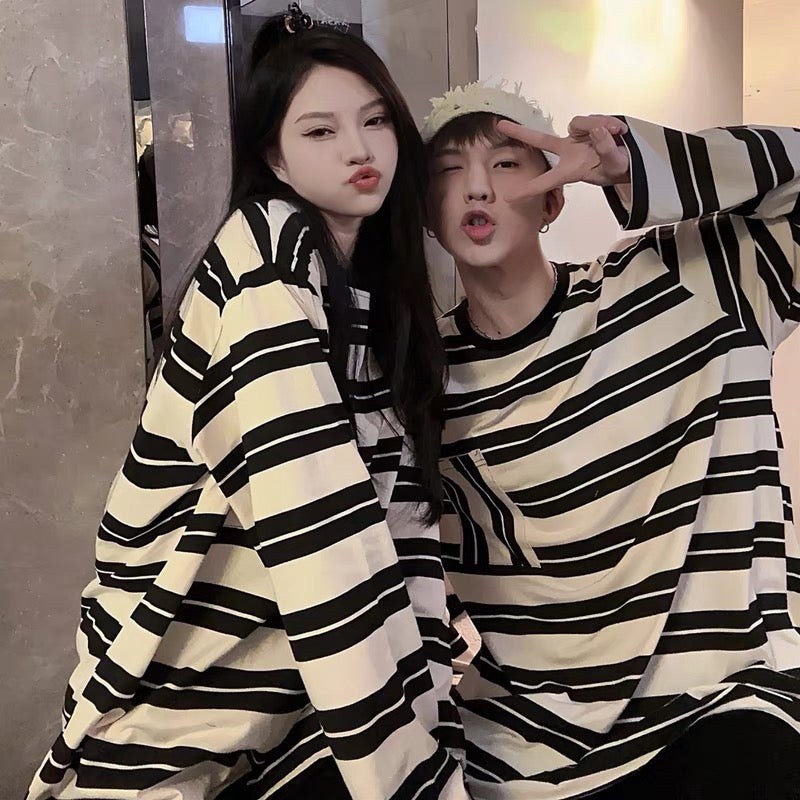 100% Cotton Couple Wear - Black and White Stripes (2 sets)