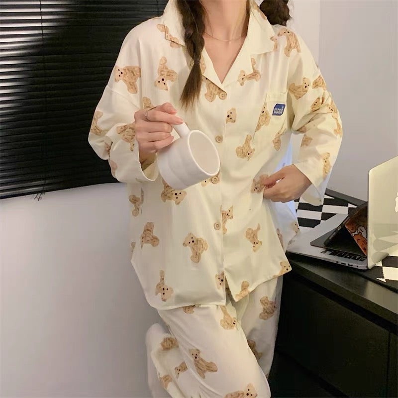 Milk Cotton Pyjamas - Toy Bear