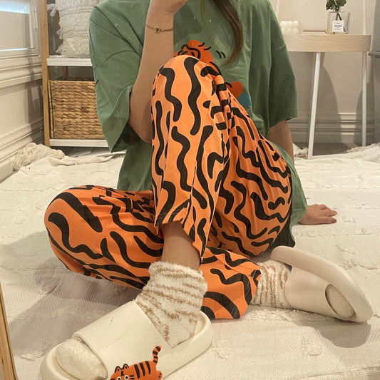 100% Cotton Pyjamas - Cute Tiger Short Sleeves