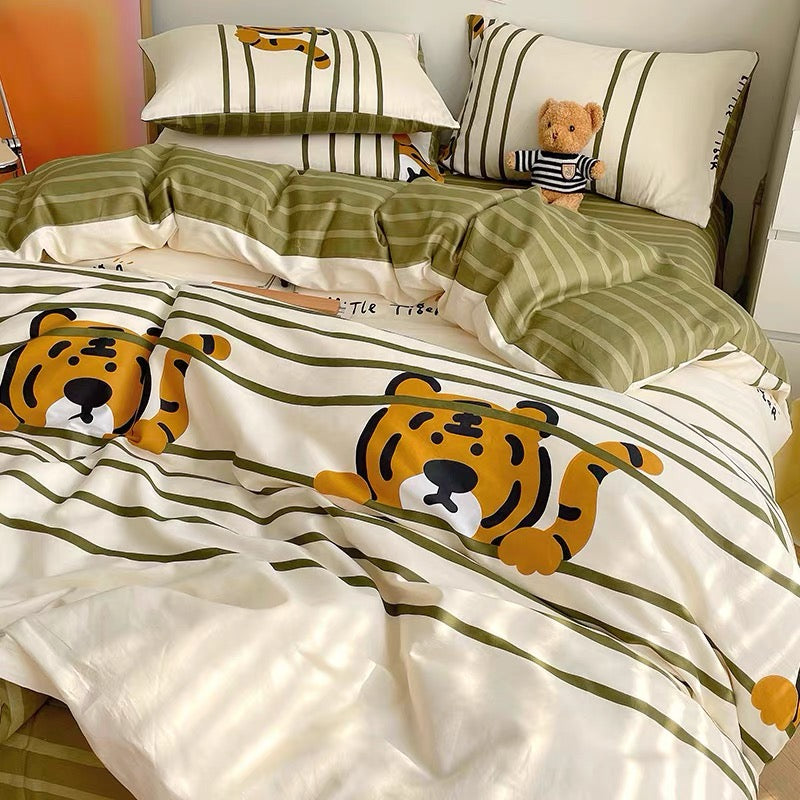 100% Cotton 4-piece Set - Cute Tiger