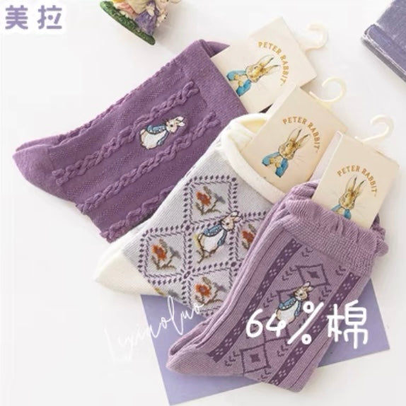 Socks - Peter Rabbit Purple(3 Pairs)