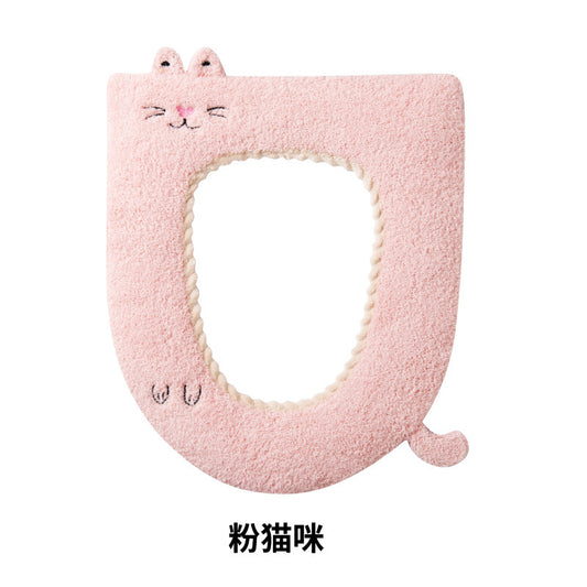 Toilet Seat Cover - Pink Cat