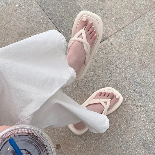 Slippers - Flip Flops Beige